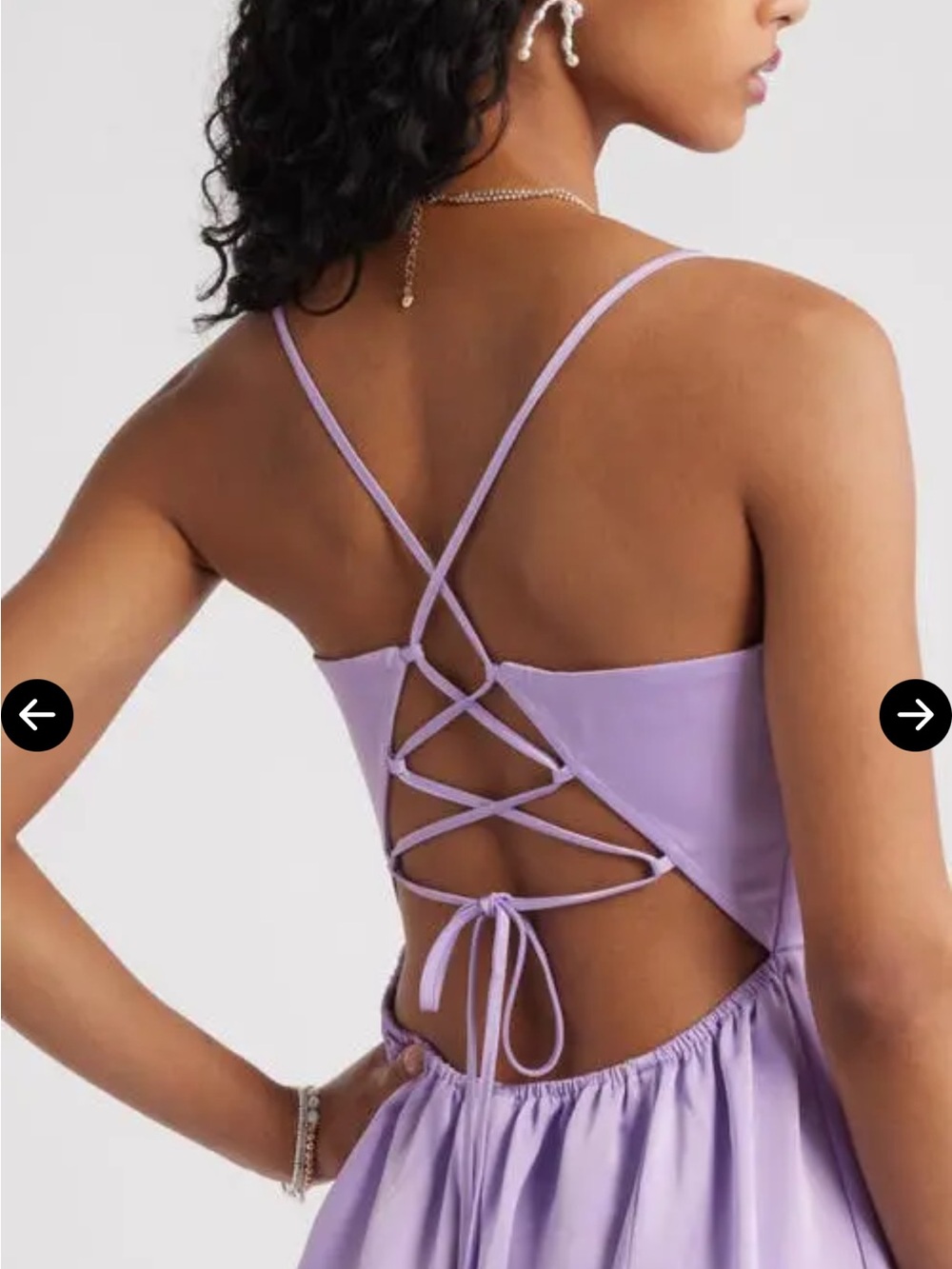 NWT BP Satin Lace Up Minidress in Lilac Purple XXS - Picture 9 of 10